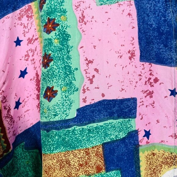 Mens Vintage Stunt Collections Boho Silk Top Size 24 XL/XXL - Picture 2 of 10